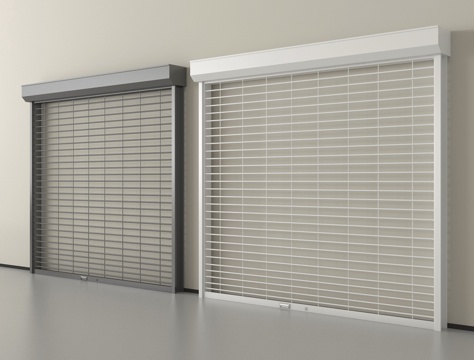 现代卷帘门   卷闸门 车库门   仓库门 防盗门su模型