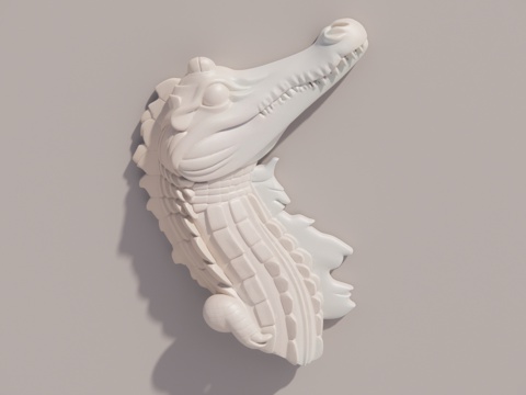 鳄鱼白模雕塑su模型