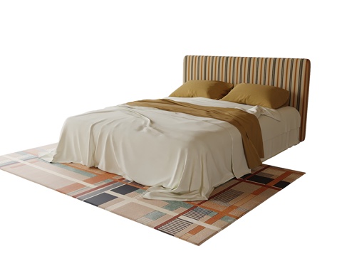 现代儿童床su模型