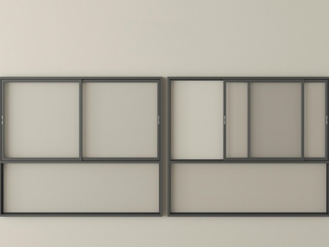 现代窗户推拉窗   阳台窗 落地窗su模型