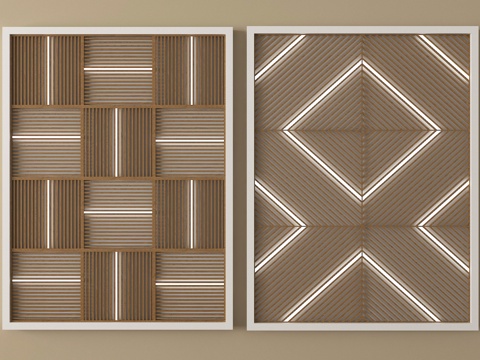 现代木格栅吊顶   方通吊顶su模型