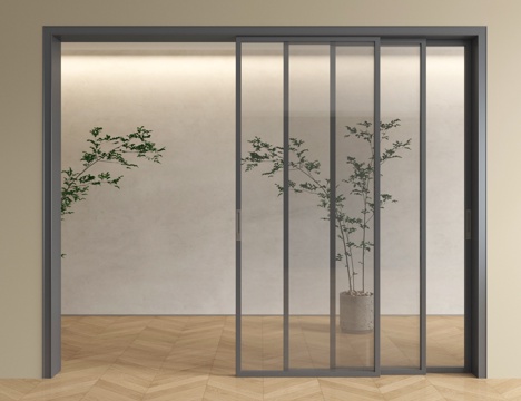 现代推拉门  联动推拉门  阳台推拉门  玻璃推拉门su模型