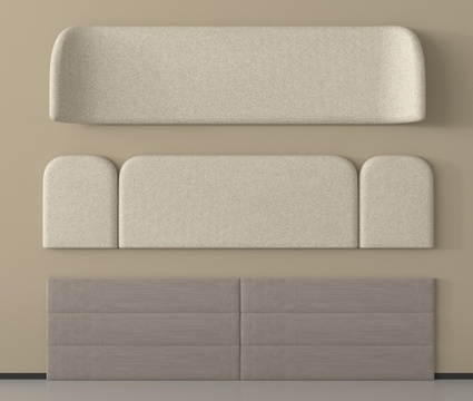 现代床靠背  床头 墙裙su模型