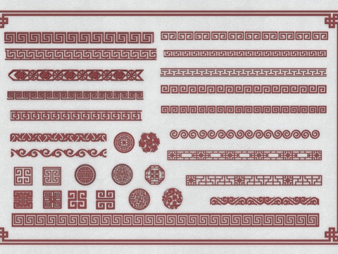 回纹 藏式雕花su模型