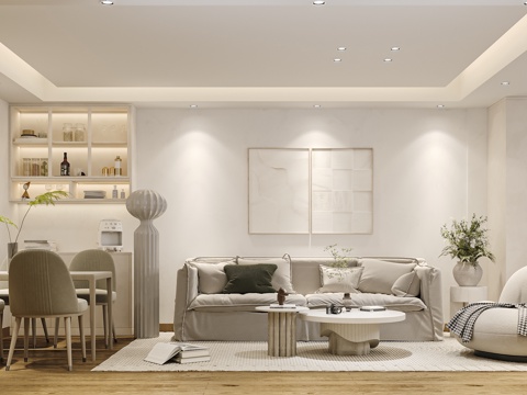  现代客厅3d模型 