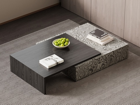 现代意式茶几su模型