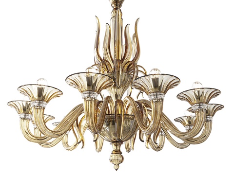  美式轻奢玻璃装饰吊灯3d模型 