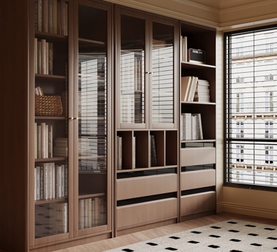 中古风书柜 置物柜su模型