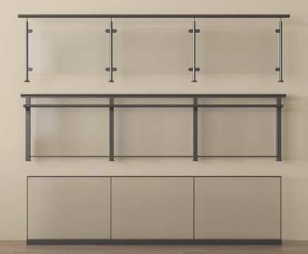 现代围栏护栏 玻璃栏杆 扶手 阳台围栏su模型