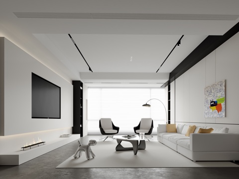 现代客厅su模型