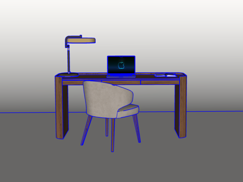 书桌su模型