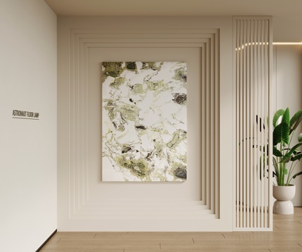 奶油风玄关 隔断su模型