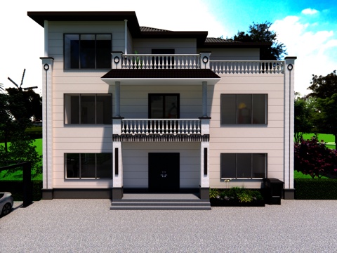 别墅、农村自建房su模型