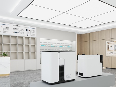  现代风格医疗器械展厅3d模型 