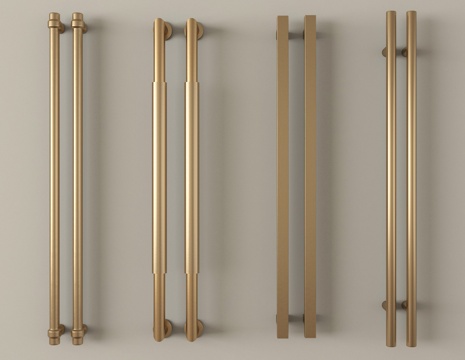 现代中古拉手  门把手 长拉手  金属门把手su模型