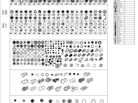园林景观植物平面图库cad施工图