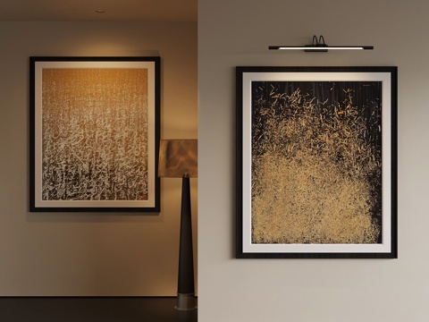 中式意式宋式挂画 装饰画su模型