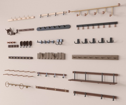 现代挂钩 挂衣钩 挂钩 挂衣架su模型