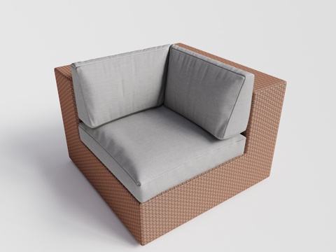 DEDON - 现代户外沙发 单人沙发 无扶手沙发 转角单人su模型