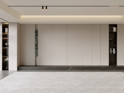 意式客厅 现代客厅 沙发背景墙 沙发背景 客厅背景su模型