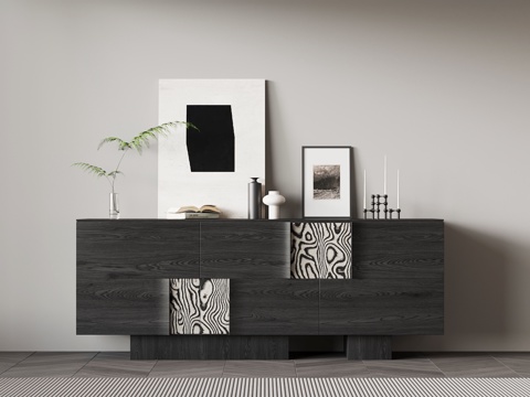 现代意式玄关柜 现代意式餐边柜 边柜 端景柜餐边柜 玄关柜su模型