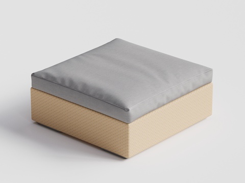 DEDON - 现代户外茶几 方茶几 藤编玻璃台面茶几 侧几su模型