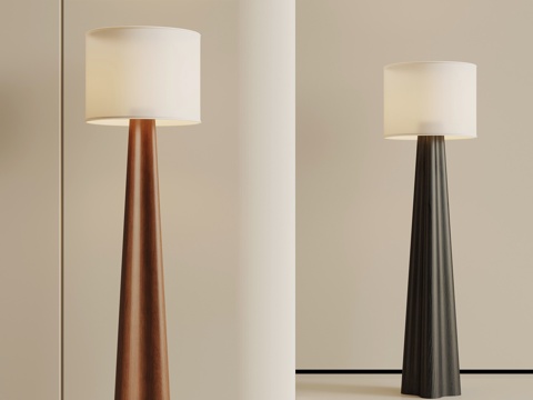 法式中古落地灯su模型