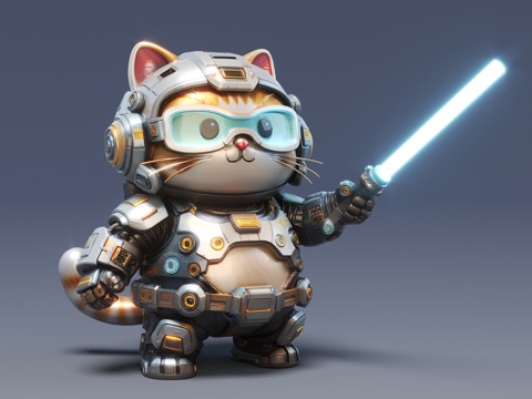 猫咪机甲 可爱猫咪 机甲玩具 手办玩具 现代玩具 机械玩具su模型