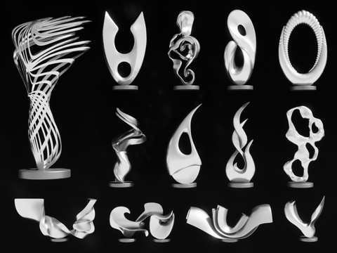 现代雕塑 艺术雕塑 创意雕塑装置 异形雕塑小品 抽象雕塑su模型