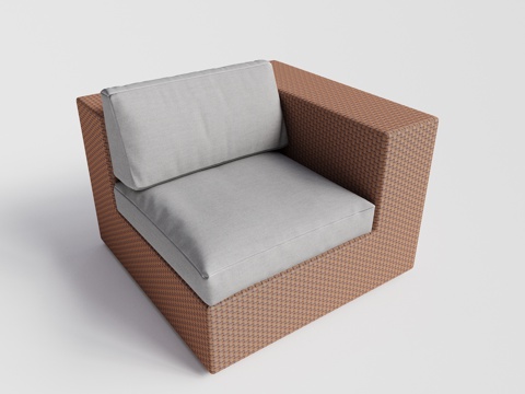 DEDON - 现代户外沙发 单人沙发 无扶手沙发 转角单人su模型