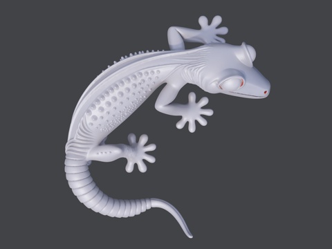 白模蜥蜴雕塑su模型