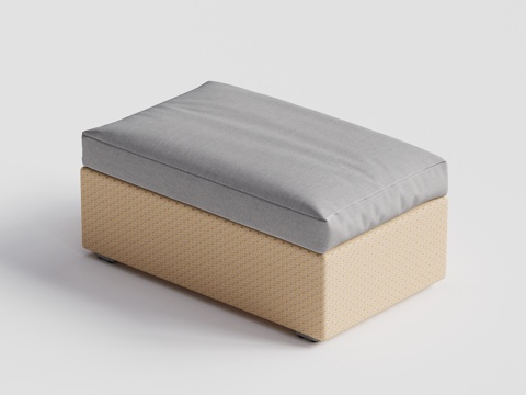 DEDON - 现代户外茶几 方茶几 藤编玻璃台面茶几 侧几su模型