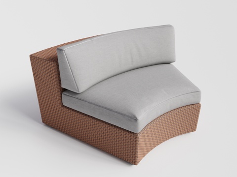 DEDON - 现代户外沙发 单人沙发 无扶手沙发 藤编沙发su模型