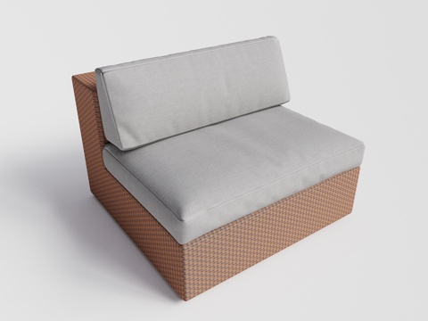 DEDON - 现代户外沙发 单人沙发 无扶手沙发 藤编沙发su模型