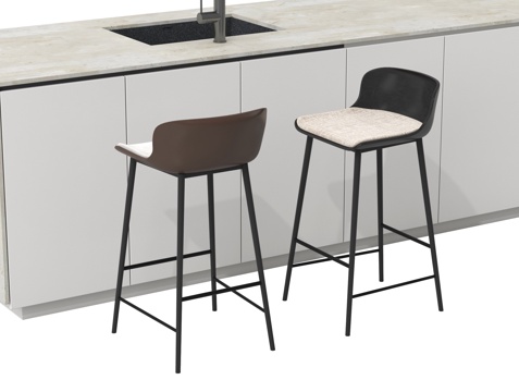 现代吧椅 吧凳 高凳su模型