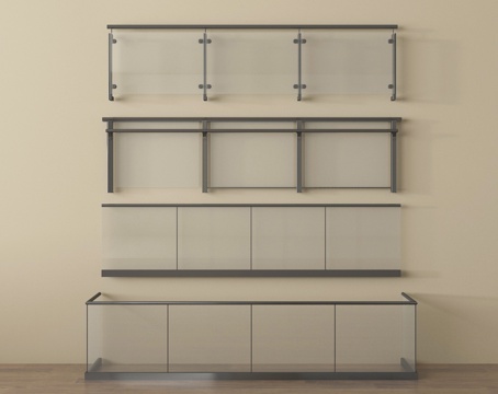 现代围栏护栏 玻璃栏杆 扶手 阳台围栏su模型