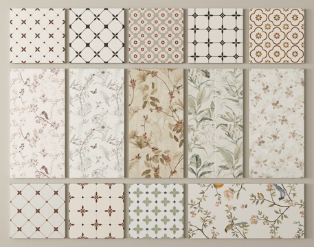 法式花砖 地砖 复古砖 仿古砖 拼花砖su模型