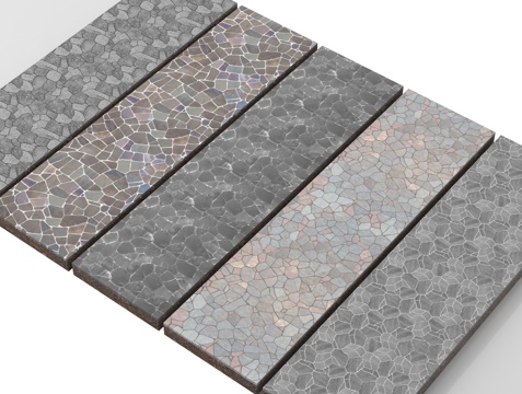 现代铺装 石材 文化石地砖 碎拼铺装 石板铺装铺地su模型