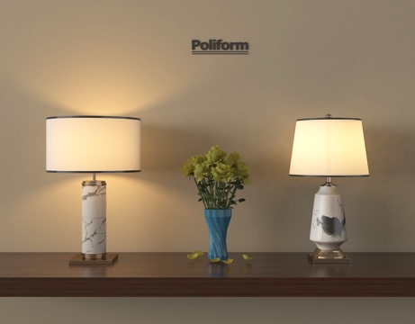 新中式台灯 花瓶 摆件su模型