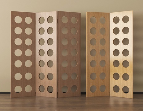 法式中古屏风 可折叠屏风隔断su模型