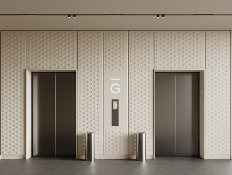 现代电梯 室内电梯 商场电梯 电梯间su模型