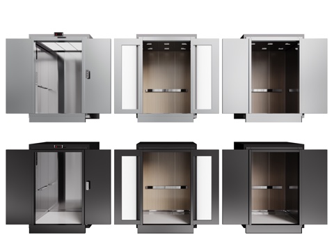 现代电梯 室内电梯 商场电梯 电梯间su模型