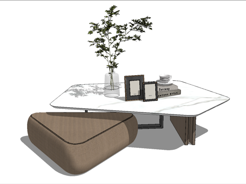 现代新中式端景柜su模型