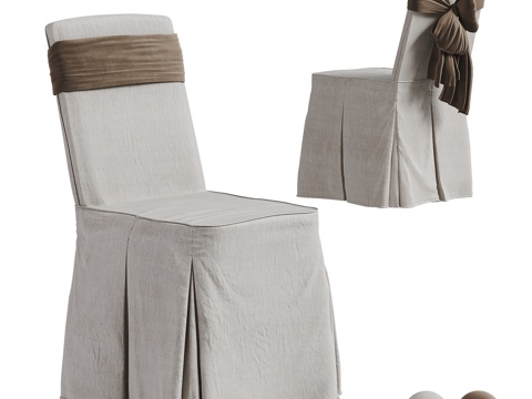 RH 现代宴会椅 休闲椅 餐椅 单椅 布艺餐椅su模型