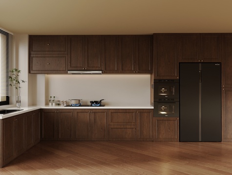 中古风厨房 法式厨房su模型