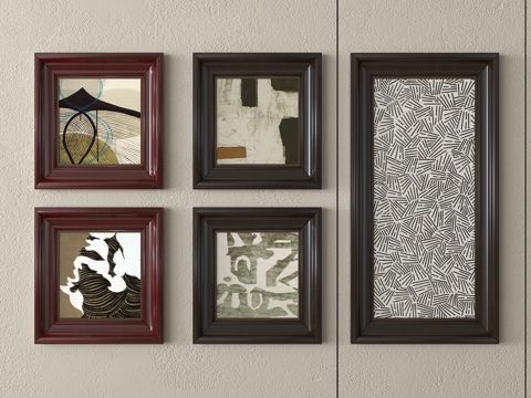 复古轻奢挂画 复古装饰画su模型