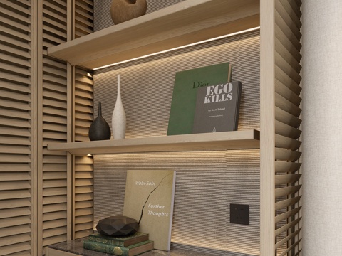 现代书架层架 书柜 艺术品 屏风su模型