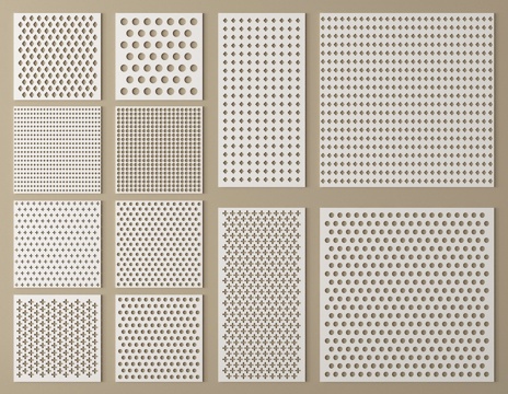现代其他五金 冲孔板 不锈钢板 穿孔护墙板su模型