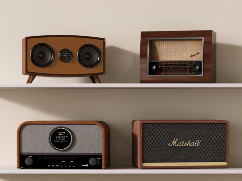 现代小音响 复古收音机 便捷蓝牙音箱su模型