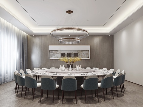 新中式包厢su模型